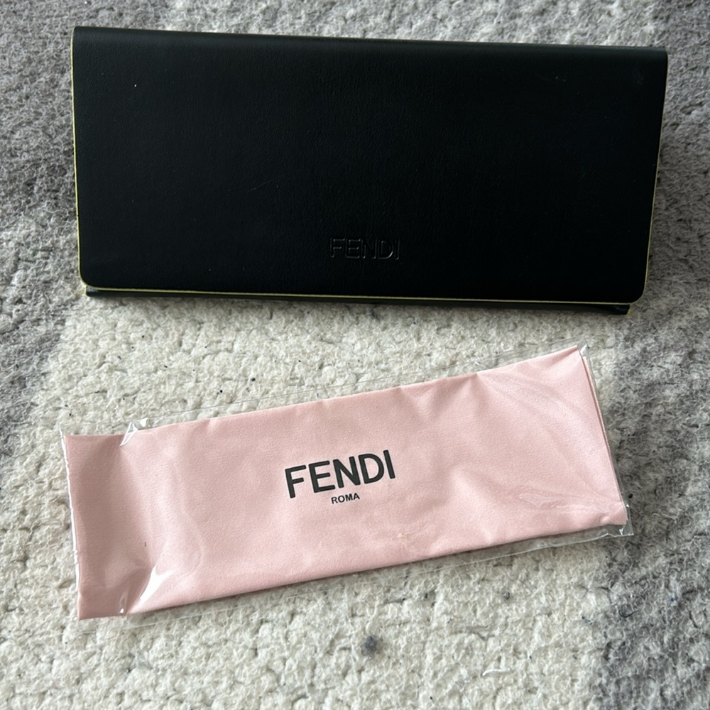 Fendi eyeglass sunglass case black empty cleaning cloth